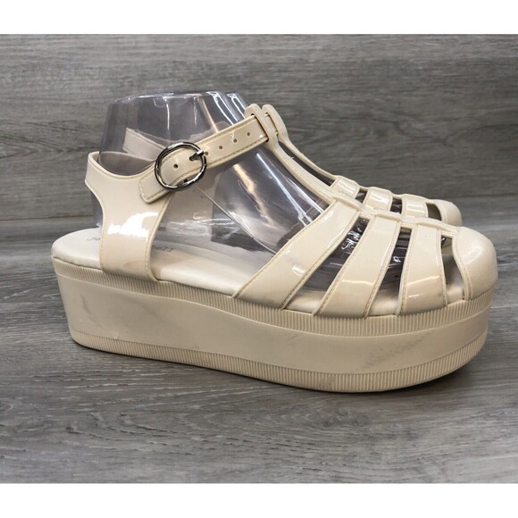 Jeffrey Campbell Women's Candied Cream Jelly Platform Sandals Sz EU 40 - Picture 1 of 8